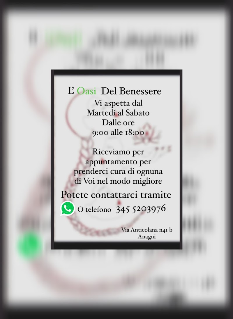 L' Oasi Del Benessere — estetista a Anagni
